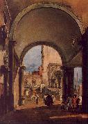 Francesco Guardi An Architectural Caprice oil painting on canvas